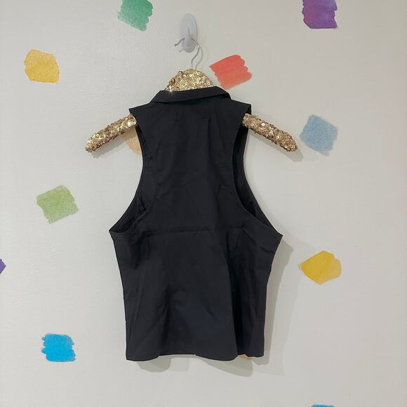 S Urban Outfitters Party Girl Cotton Blend Black Vest NWT - Picture 5 of 8